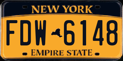 NY license plate FDW6148