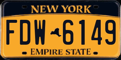 NY license plate FDW6149