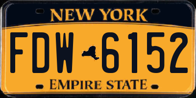 NY license plate FDW6152