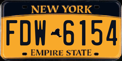 NY license plate FDW6154