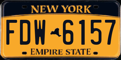 NY license plate FDW6157