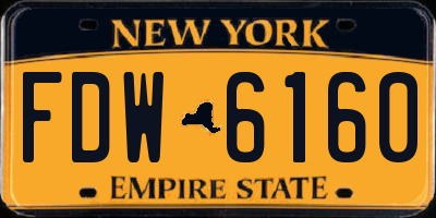 NY license plate FDW6160