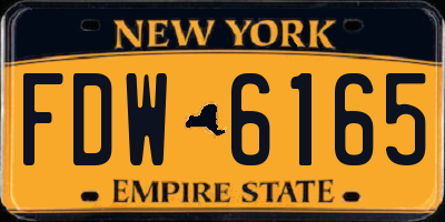NY license plate FDW6165