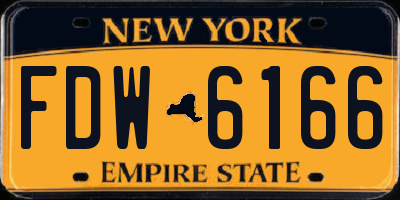 NY license plate FDW6166