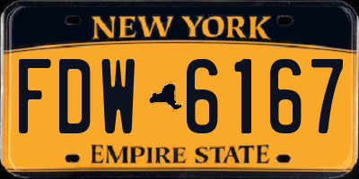 NY license plate FDW6167