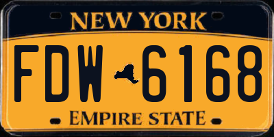 NY license plate FDW6168