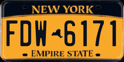 NY license plate FDW6171
