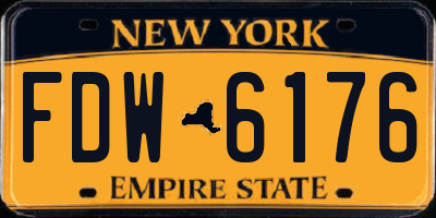 NY license plate FDW6176