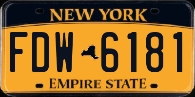 NY license plate FDW6181