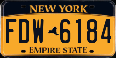 NY license plate FDW6184