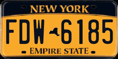 NY license plate FDW6185
