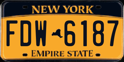 NY license plate FDW6187
