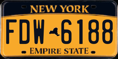 NY license plate FDW6188