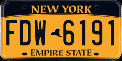 NY license plate FDW6191