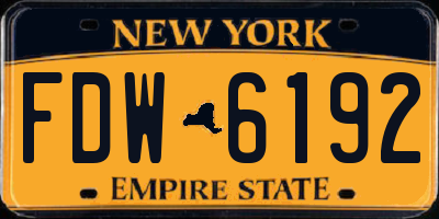 NY license plate FDW6192