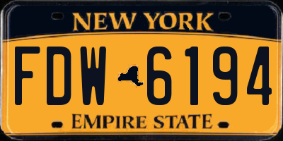 NY license plate FDW6194
