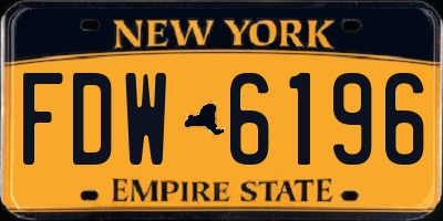 NY license plate FDW6196