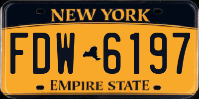 NY license plate FDW6197