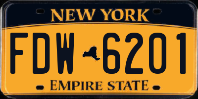NY license plate FDW6201