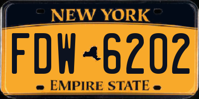 NY license plate FDW6202