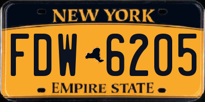 NY license plate FDW6205