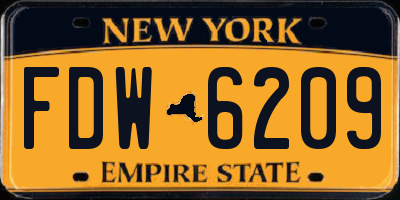 NY license plate FDW6209