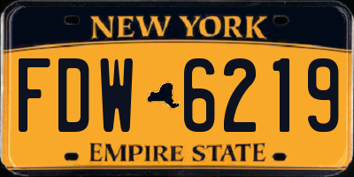 NY license plate FDW6219