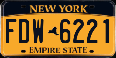 NY license plate FDW6221