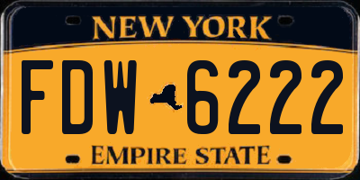 NY license plate FDW6222