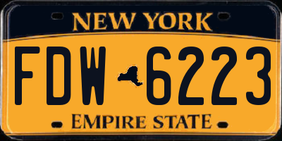 NY license plate FDW6223