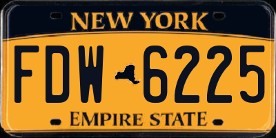 NY license plate FDW6225