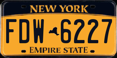 NY license plate FDW6227