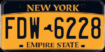 NY license plate FDW6228