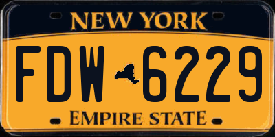 NY license plate FDW6229