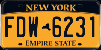 NY license plate FDW6231