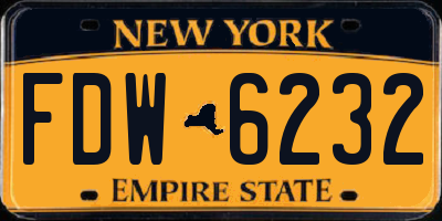 NY license plate FDW6232