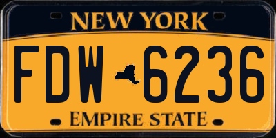 NY license plate FDW6236