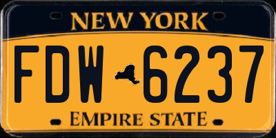 NY license plate FDW6237
