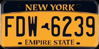 NY license plate FDW6239