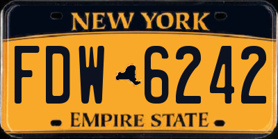 NY license plate FDW6242