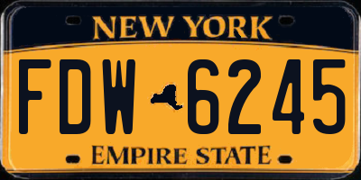 NY license plate FDW6245