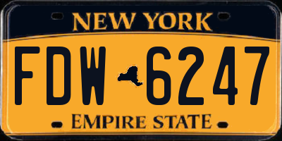 NY license plate FDW6247
