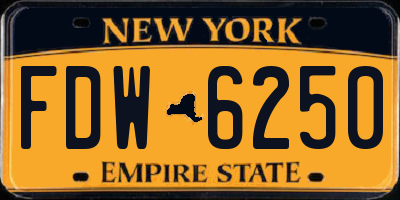 NY license plate FDW6250
