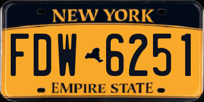 NY license plate FDW6251