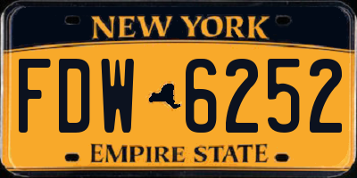 NY license plate FDW6252