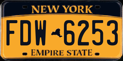 NY license plate FDW6253