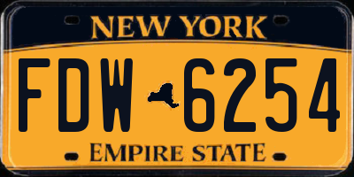 NY license plate FDW6254