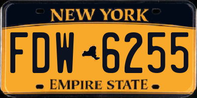 NY license plate FDW6255