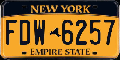 NY license plate FDW6257