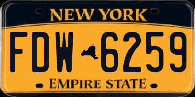 NY license plate FDW6259